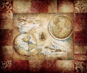 New World Map Pied Piper Art Print 14x11 - Picture 1 of 1