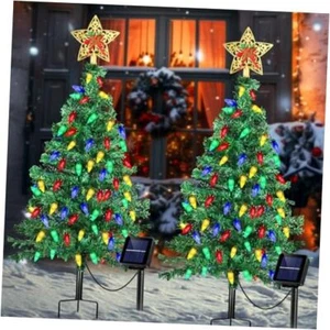 Solar Christmas Trees Decorations, Solar Powered Xmas Tree Lights Outdoor - Picture 1 of 8