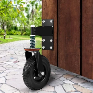 8" Gate Wheels Heavy Duty Spring-Loaded Gate Caster For Wooden & Metal Tube Gate - Picture 1 of 10