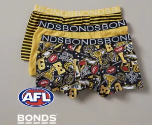 Boys Size 4-6 BONDS AFL RICHMOND TIGERS pack of 3 COTTON trunks NEW 9603 - Bild 1 von 6