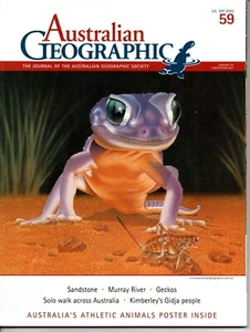 Australian Geographic Magazine No. 59 Jul-Sep 2000 Cover Gecko - Picture 1 of 1