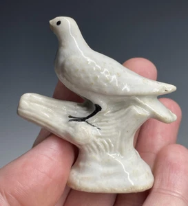 Antique Porcelain Bird on Branch Figural Whistle 19th C. Animal Figurine - Picture 1 of 12