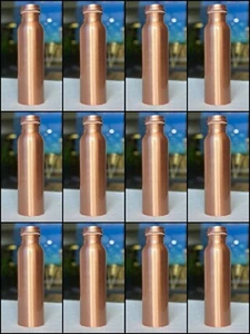 12 x Borraccia 100% Rame Puro 900ML Bottiglia Acqua Ayurvedica Semplice a Prova di Perdite - Foto 1 di 4