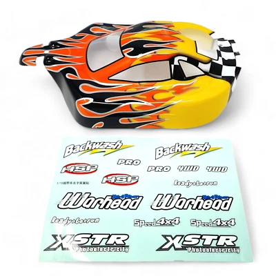 Nitro Buggy Shell RC 1/10 Buggy Body Shell Flame Fits HSP Warhead 06027 66001 - Image 1 of 4