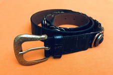 Berge Brown Vintage Leather Belt Size 34 Italy