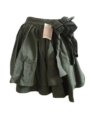 FALDA DE ARCO VALENTINO FOR GAP RARA ALGODÓN VERDE CON VOLANTES REINO UNIDO 6 EU 34 EE. UU. 2 XS NUEVA CON ETIQUETAS Foto 1 de 4