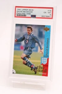 1997 Upper Deck David Beckham Inglaterra Rookie The Squad Midfield - EX PSA 6 #18 - Imagen 1 de 6