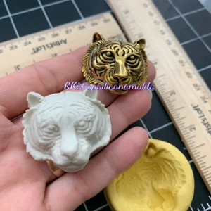 Tiger head Silicone Mold for Fondant-Resin-polymer Clay-Candy-Jewelry-handcrafts - Picture 1 of 7