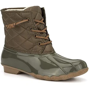 Olivia Miller Women's Lace Up Rain Bootie Winter Snow Ankle Boots Size 6.5 - Picture 1 of 7