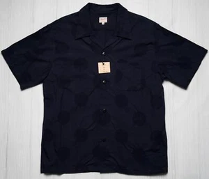 Momotaro $190 NWT Momotaro Blue Cotton Linen Dot Jacquard Shirt 06-107 40 M - Picture 1 of 6