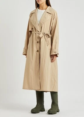 全新带标签 $198 Free People Eastwick 超大风衣米色 M — 第 1/4 张图片