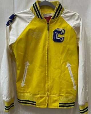 Hudson NYC Newyork Full Zip Varisty Bomber Jacket | Yellow White | Mens M - Image 1 of 4