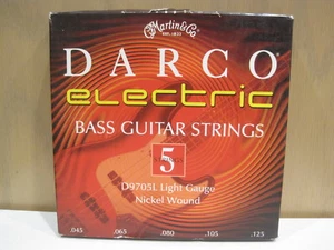 Martin D9705L Light Nickel Wound 45-125 Darco 5-String Electric Bass Strings - Picture 1 of 2