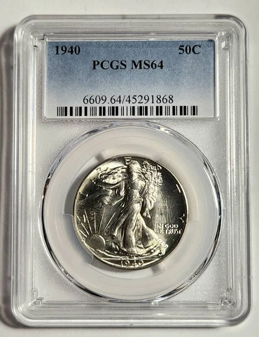 1940 P Walking Liberty Half Dollar PCGS MS-64 Cover