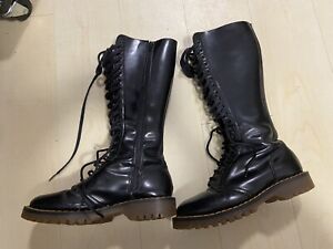 Dr. Marten’s Black 20 Eye Customized Women’s Leather Zip Up Lace Up Boots Size 6