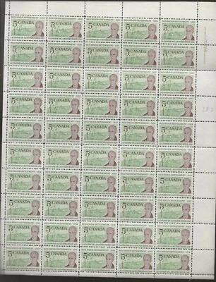 Canada Full Sheet Red River Settlement Issue  5c - Image 1 of 2