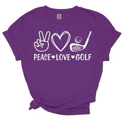 Camiseta "PEACE LOVE GOLF" para niñas y mujeres - Gildan tallas unisex para jóvenes y adultos Foto 1 de 4