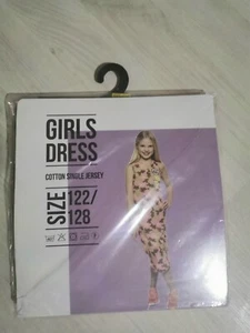 Mädchen Strand Sommer jersey MAXI NEON  Kleid gr.122/128 Neu - Bild 1 von 2