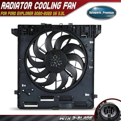 Conjunto de ventilador de refrigeración del radiador con motor sin escobillas para Ford Explorer 2020-2023 V6 3,3 L Foto 1 de 4