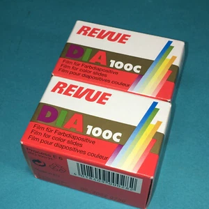 REVUE DIA 100C 135 DX 36 EXP ISO 100 COLOR FILM E6 EU MADE 2 ROLL 09/2002 35MM E - Picture 1 of 4