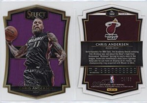 2015-16 Panini Select Premier Level Die-Cut Purple Prizm /99 Chris Andersen #122