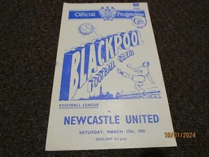 BLACKPOOL v NEWCASTLE UNITED 1955/6 MARCH 17th - Picture 1 of 1