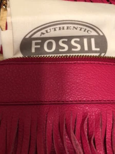 Fossil Handbag/Purse Sydney Fringe Pomegranate/Hot Pink NWT Plus Dust Bag No Box - Picture 1 of 4