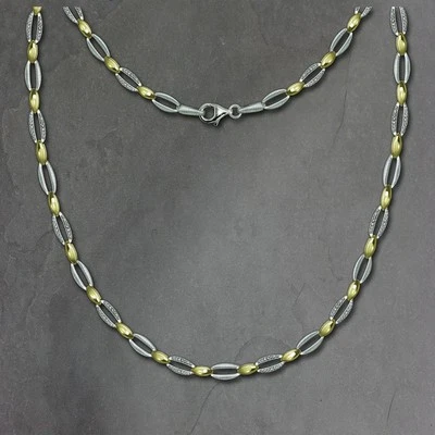 Silberdream Collier Ovale 925 Argento Dorato Zirconia Donna 45cm Catena SDK4800T - Immagine 1 di 4