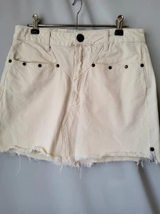 One Teaspoon White Denin Mini Skirt - Foto 1 di 9