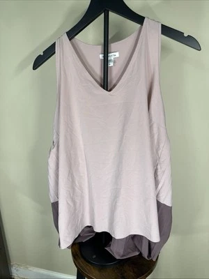 Athleta Swing Forward Pleated Racer Tank Top 1X Smoked Mauve Pink Relaxed - Изображение 1 из 4