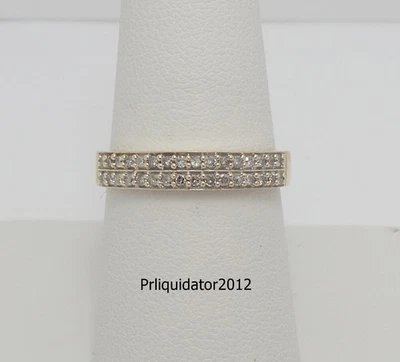 1/4CT Natural Round Diamond Anniversary Wedding Band Bridal Ring 10K Yellow Gold - Image 1 of 4