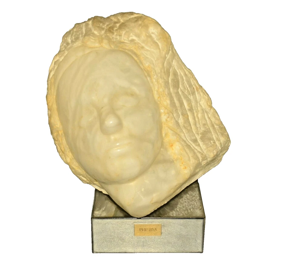 MARGIE Original Vintage Signed MCM Alabaster Female Bust Sculpture Head Statue - Image 1 of 4