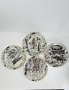 Artist Diana Casey Silent Journey plates 1,2,3,4 set porcelain snow hunter - Picture 1 of 9