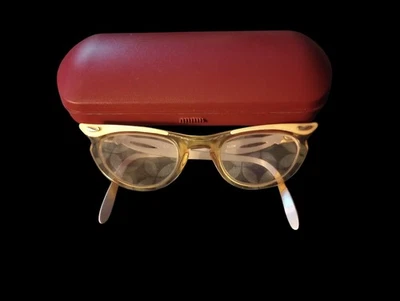 Gafas recetadas vintage ojo de gato S/C aluminio EE. UU. 5 1/4 Foto 1 de 4