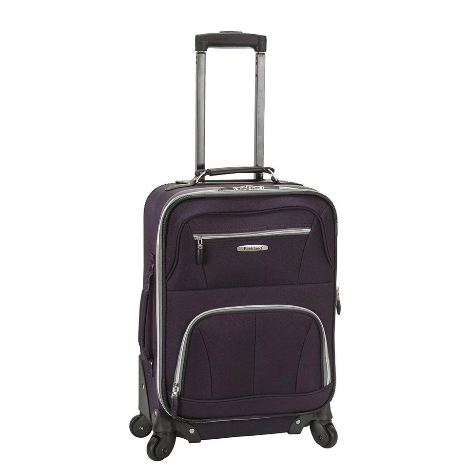 Rockland F2281-PURPLE Luggage 19 Inch Expandable Spinner Carry On Purple One