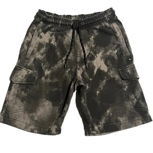 Hawk Shorts Boys Size Small Gray Camo Print Cargo Pockets Sweats Draw Strings - Picture 1 of 7