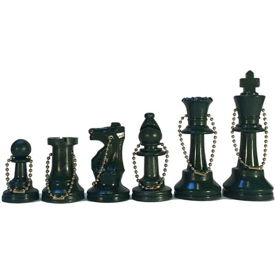 WE Games Keychain Bag Tag Chess Pieces - Includes 17 Pieces in Army Green - Image 1 of 4