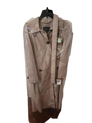 London Fog женщин макси Тренч с капюшоном подпоясанный куртка - размер 6P - ириски - Изображение 1 из 2