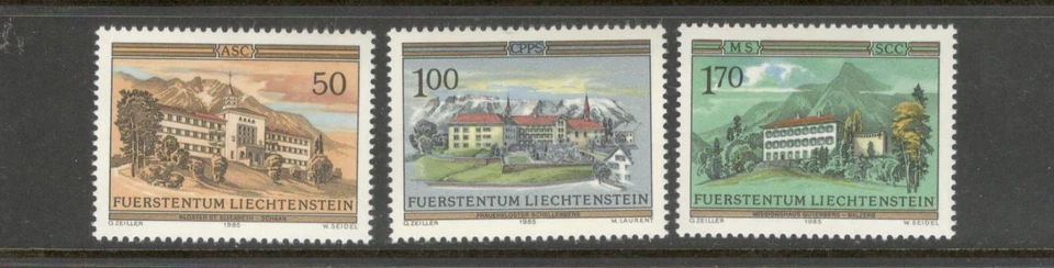 ЛИХТЕНШТЕЙН - ЗАКАЗЫ И МОНАСТЫРИ - НАБОР #806-8 - MNH - ГОД 1985 - Изображение 1 из 1