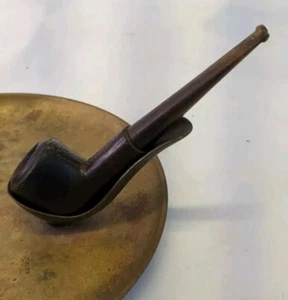 Pipa de tabaco vintage francesa Longchamp revestida de cuero necesita TLC - Imagen 1 de 6