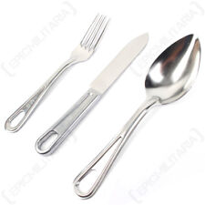 WW2 Repro US Knife Fork Spoon Set - Branded Army Cutlery Camping Eating New