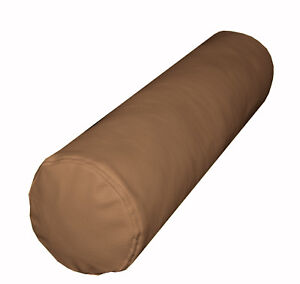 pb310g Tan/Khaki Soft Faux Leather Skin Bolster Cushion Cover Yoga Neck Case
