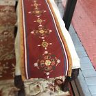 Pier 1 One Imports Ornament Table Runner gold embroidery  Beaded Tapestry 14X72