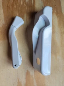 Truth WHITE Casement Crank Handles with Covers / SILVER PIN      sold each - Picture 1 of 5