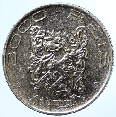 1932 BRAZIL 400th Annivr Colonization JOAO III Old Silver 2000 Reis Coin i107858 - Image 1 of 3