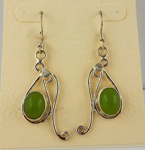 Aventurine Gemstone Chakra earrings sterling silver earwires - Picture 1 of 1