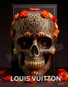 Louis Vuitton Arte Día de los Muertos Decoración de Pared Estampado 11x14 - POR el Artista Denardai - Imagen 1 de 2
