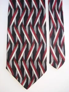 Facets Men's Silk Geometric Neck Tie Black 3.75" x 58" - Picture 1 of 2