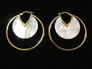 CATHERINE MALANDRINO HOOP SHELL EARRINGS NWOT - Picture 1 of 4