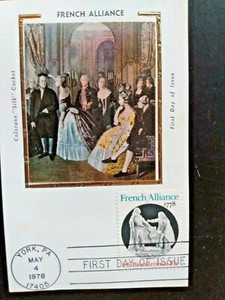 REVOLUTIONARY WAR FRENCH ALLIANCE ROCHAMBEAU 1978 COLORANO SILK CACHET FD CARD